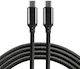 everActive CBB-1PD5 Плетена USB 2.0 Кабел USB-C мъжки - USB-C мъжки 100W Черен 1м