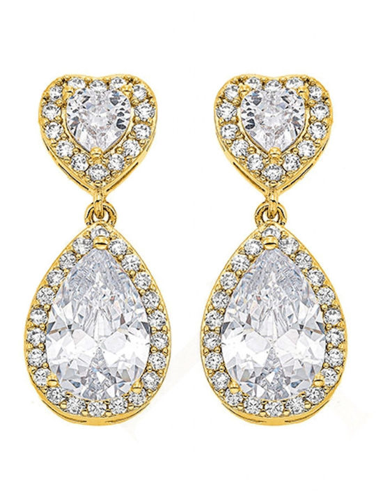 Gloria Hope Gloria Hope Earrings Gold Plated with Stones