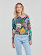 Desigual Spice Women's Long Sleeve Sweater Multicolour
