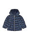 Kinder Steppjacke Kurz mit Kapuze Marineblau