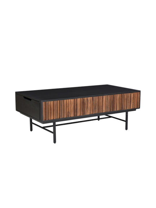 Rechteckig Couchtisch Jenga aus Massivholz Braun L120xB50xH43cm