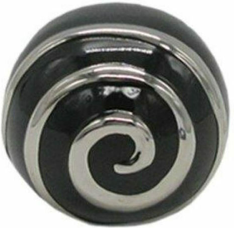 Art et Lumiere Decorative Ball made of Ceramic Material Black-Silver 9.5x9.5x8.5cm 1pcs