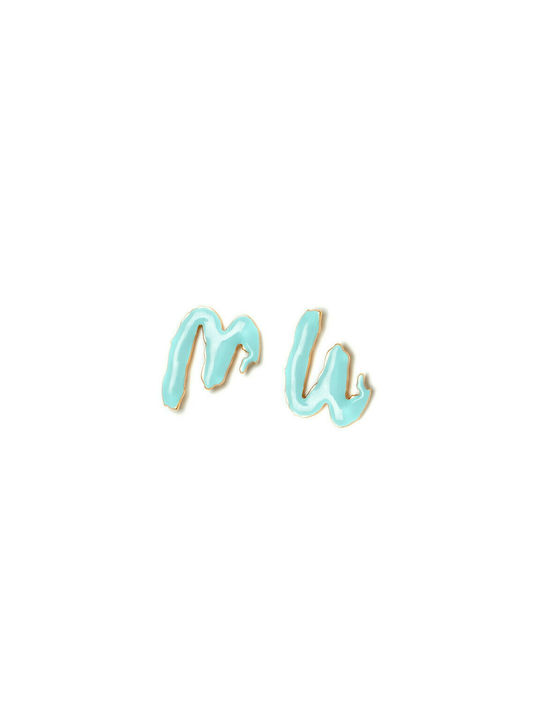 Milkwhite Logo Earrings Baby Blue