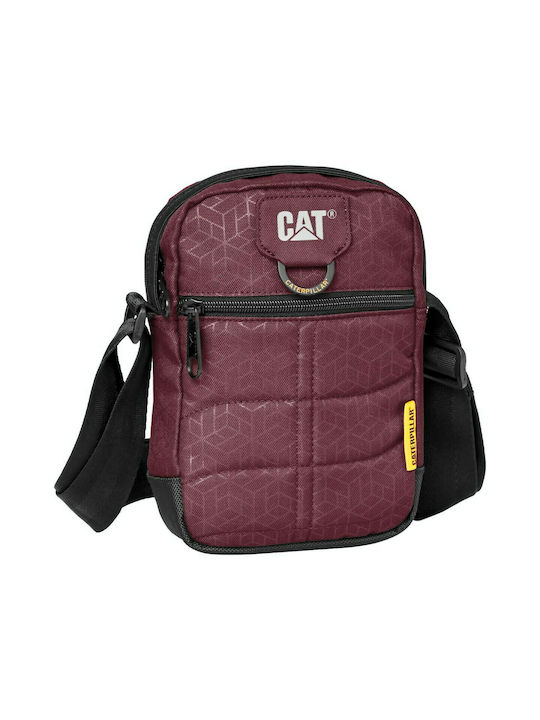 CAT Ανδρική Τσάντα Ώμου / Χιαστί σε Μπορντό χρώμα