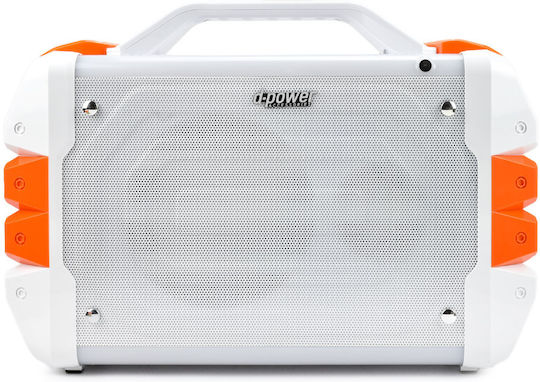 d-power Karaoke-Lautsprecher mit Kabellosem Mikrofon und Lichteffekten K50-LED Weiß
