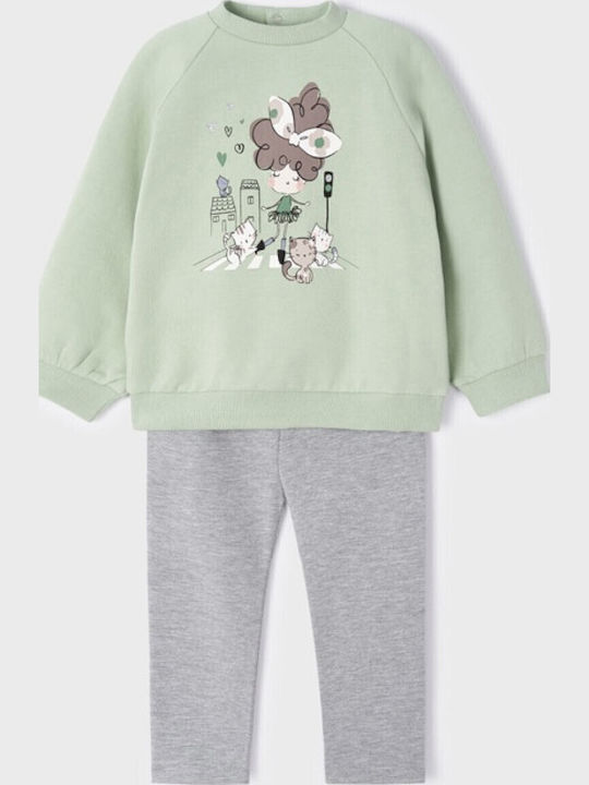 Kinder-Set mit Leggings Winter 2Stück Türkis Cat Set