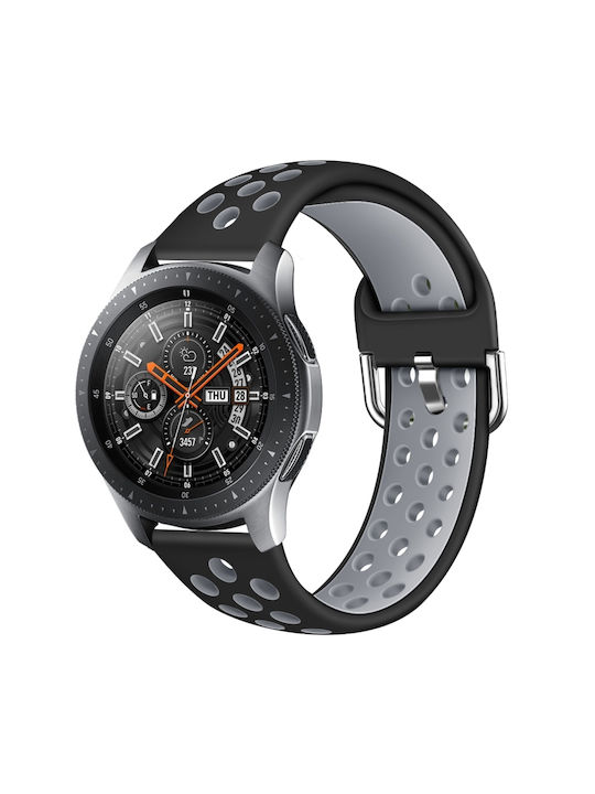 Dual Color Large Λουράκι Σιλικόνης Grey Black (Galaxy Watch
