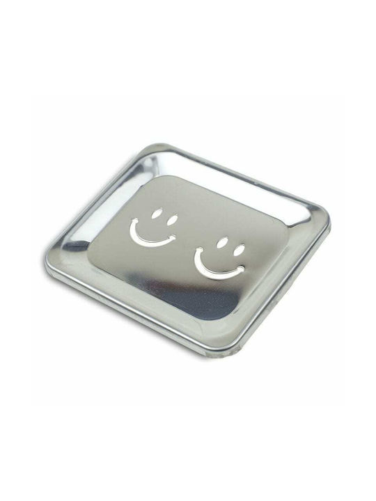 Smiley Metallic Soap Dish Wall Mounted Silver