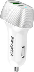 Energizer D38WS Зарядно за кола с Портове 1xUSB-A 1xType-C