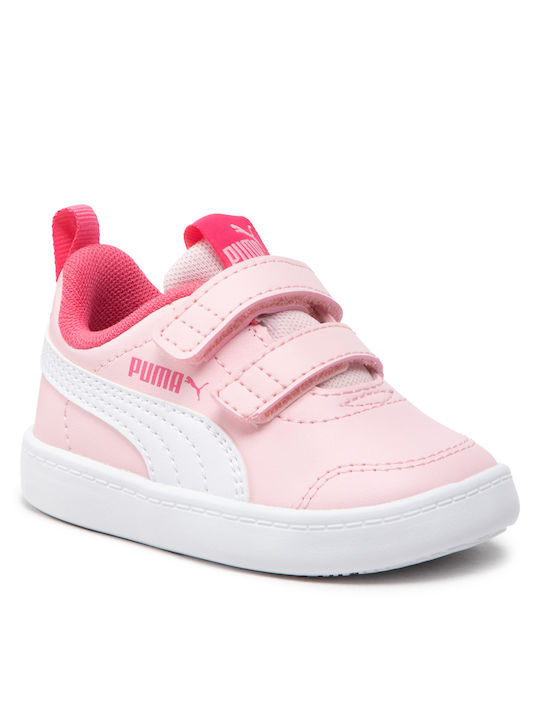 Puma Παιδικά Sneakers Courtflex με Σκρατς Ροζ
