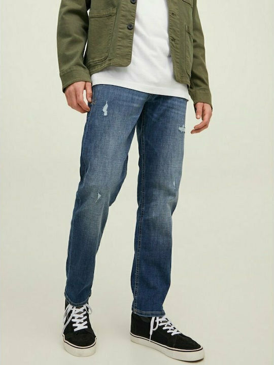 Mike Men's Jeans Pants with Slim Fit Navy Blue