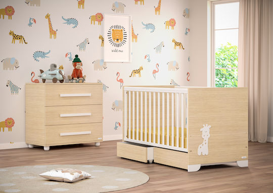 Casababy Giraffe Σετ Βρεφικού Δωματίου με Κρεβάτι & Συρταριέρα Μπεζ / Λευκό
