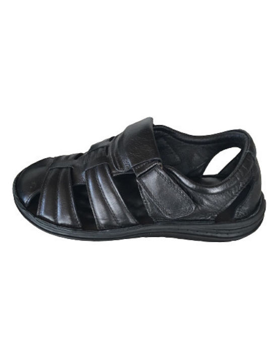 Safe Step Herren Schwarze anatomische Sandalen mit Klettverschluss