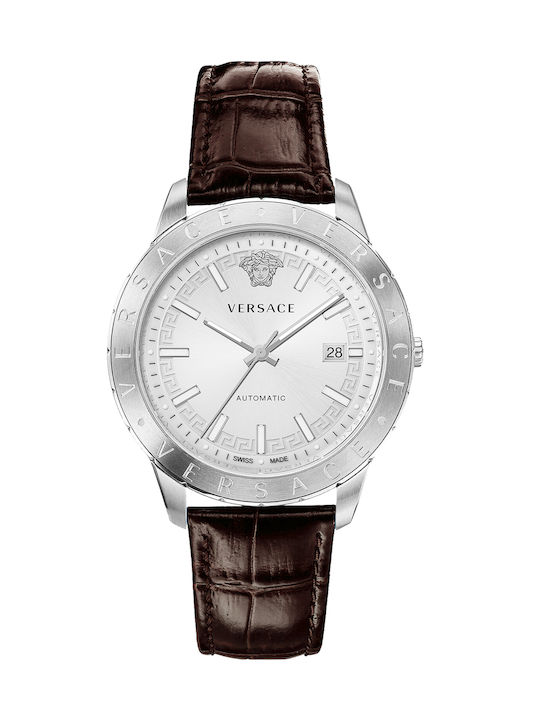 Versace Univers Watch Automatic with Brown Leather Strap