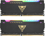 Patriot Viper Steel RGB 32GB DDR4 RAM με 2 Modules (2x16GB) και Ταχύτητα 3600 για Desktop