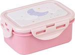 Saro Rainbow Πλαστικό Παιδικό Δοχείο Φαγητού 0.35lt Ροζ Μ15 x Π10.5 x Υ5.5εκ.