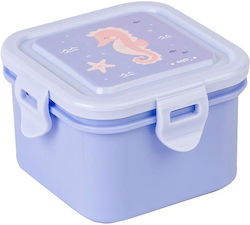 Saro Sea Friends Kids Lunch Plastic Box 0.28lt Purple L9.5xW9.5xH6.5cm