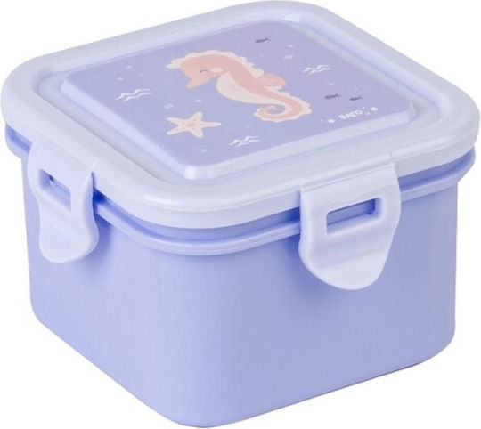 Saro Sea Friends Plastic Kids' Food Container 0.28lt Purple x x 6.5cm
