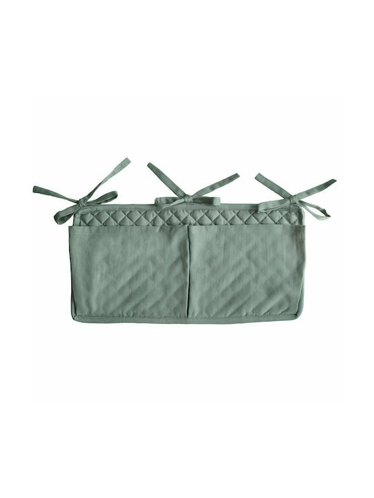 Mushie Baby Crib Hanging Storage Bag Roman Green 1pcs