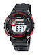 Jaga Digital Herrenuhr 52mm Chronograph Batterie mit Kautschukarmband Black/Red