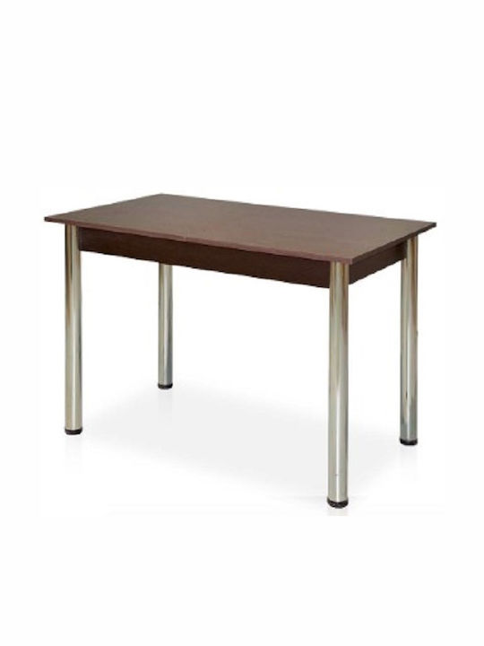 Tisch Speisesaal Holz mit Metallgestell Walnuss 100x60x76cm