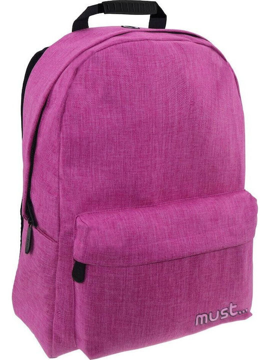 Must Team Monochrome Jean School Backpack for Junior High-High School with Water Bottle Holder Pink 22 Litres 32 x 19 x 42 cm