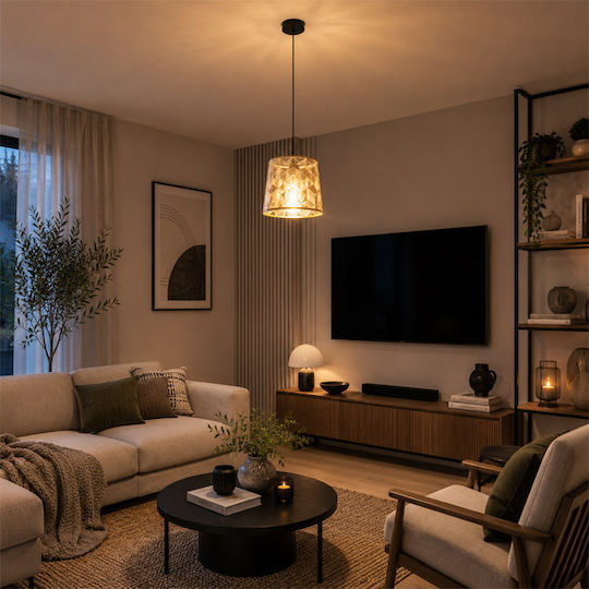 Elmark Marsel Pendant Light Gold Bell with Socket E27 36x360cm