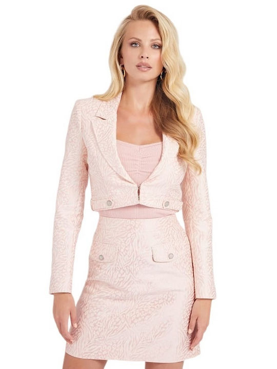 Guess Scurt Blazer pentru femei Sacou Roz