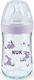 Nuk Glasflasche Nature Sense Rabbits Μωβ Gegen Koliken mit Silikonsauger für 6-18 Monate Purple Kaninchen 240ml