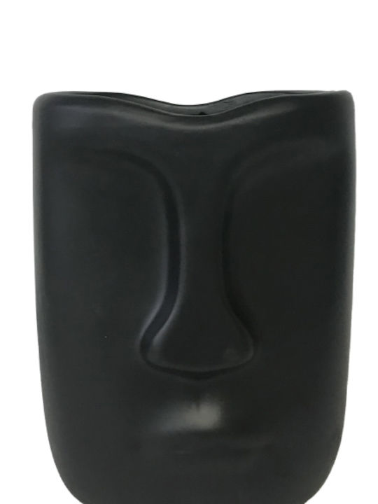 InTheBox Διακοσμητικό Βάζο Πολυρητίνης Barik Μαύρο 10x10x13cm