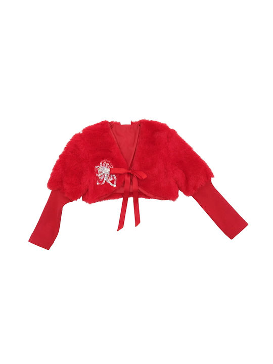 Baby Train Red Fur Coat