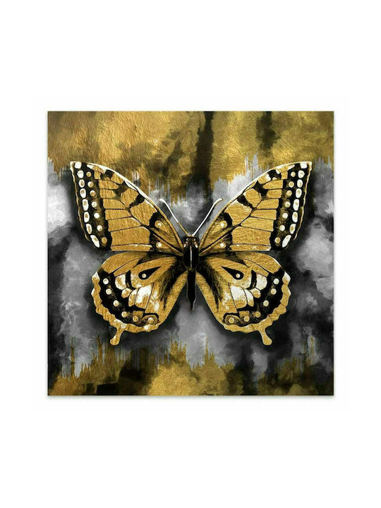 Megapap Golden Butterfly Painting on Canvas 60x60cm