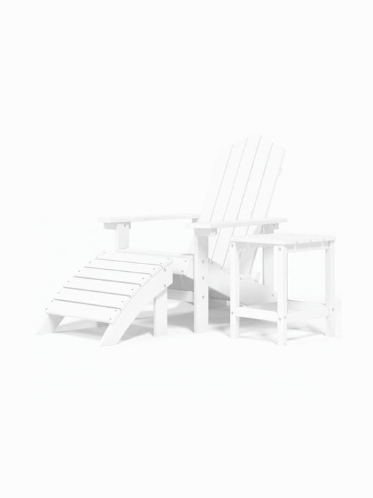 Ξαπλώστρα-Κρεβάτι Μονό Adirondack Πλαστικό Λευκ...