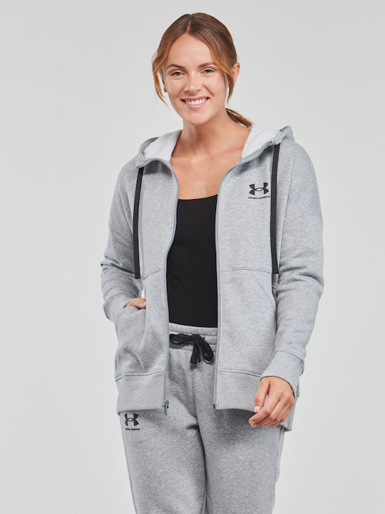 Rival Γυναικεία Ζακέτα Φούτερ με Κουκούλα Grey Medium Heather