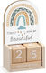 Christening Favor with Rainbow Calendar Made of Wood 24 Pieces H130