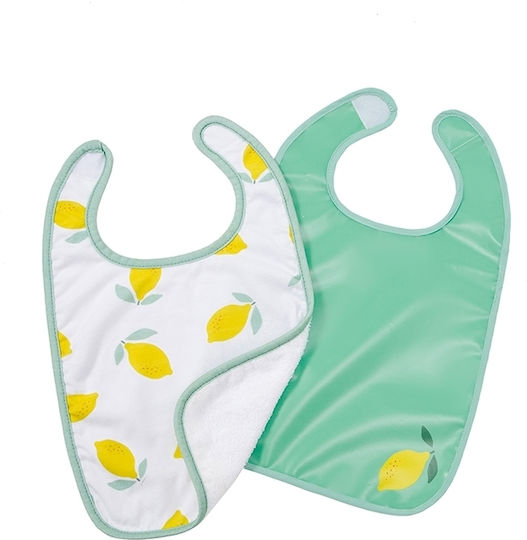 Baby to Love Happy Lemon Bib Fabric with Hoop & Loop Fastener Multicolored 2pcs