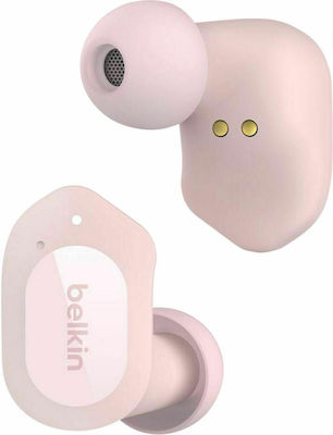 Belkin Soundform Play True In-ear Bluetooth Handsfree Ακουστικά με Αντοχή στον Ιδρώτα και Θήκη Φόρτισης Ροζ