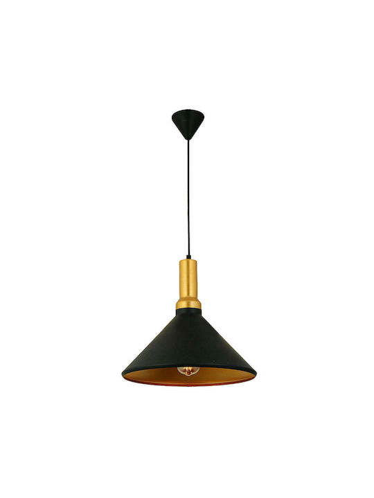 ArteLibre Bal Pendant Light Single-Light Bell for Socket E27 Black