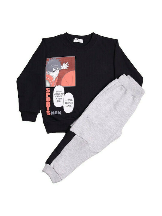 Nek Kids Wear Kinder Sweatpants Set - Jogginganzug Schwarz 2Stück