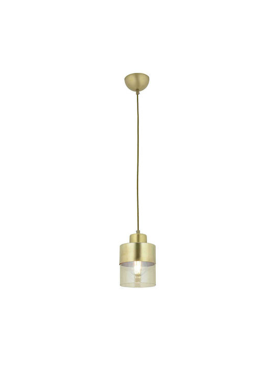 ArteLibre Bor Pendant Light Single-Light Bell for Socket E27 Gold