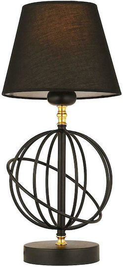 ArteLibre Dun Black Metal Vintage Table Lamp for Socket E27 with Black Shade and Base