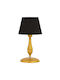 ArteLibre Mar Metal Table Lamp for Socket E27 with Black Shade and Gold Base