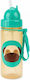 Skip Hop Pug Kids Water Bottle Plastic with Straw Green 384.5ml