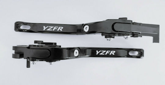 Set of Motorcycle Brake/Clutch Levers Ms Flexible Adjustable for Yamaha YZF-R6 Black