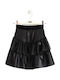 Kids' Leather Skirt Monochrome Black