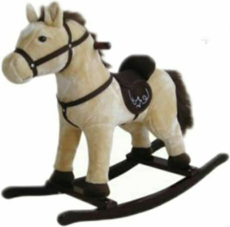 Fabric Rocking Toy Horse Beige