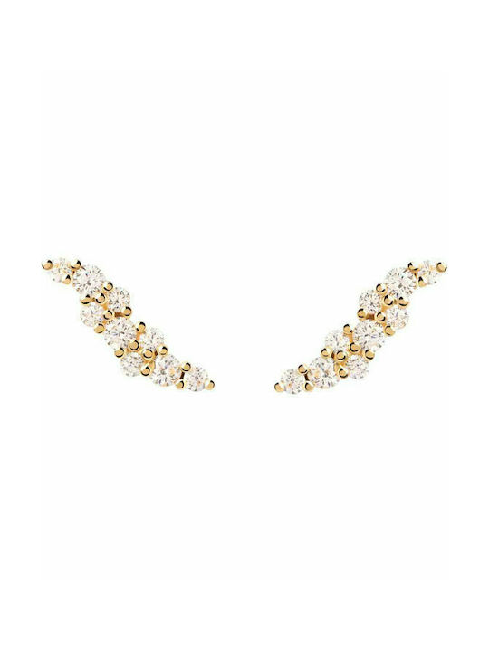 P D Paola Juno Earrings made of Silver Gold Plated with Stones