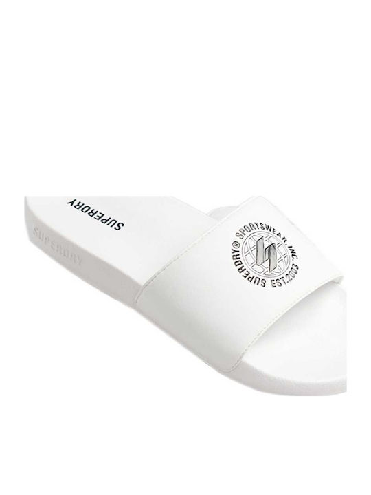 Superdry Ανδρικά Slides Λευκά