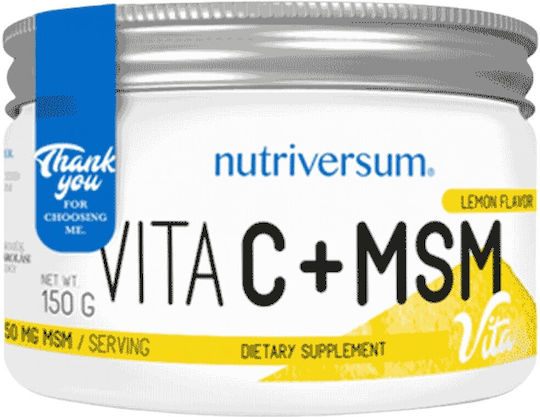 Nutriversum Vita C + MSM Специална Хранителна Добавка За Здравето На Ставите И Костите 150гр Лимон Лайм