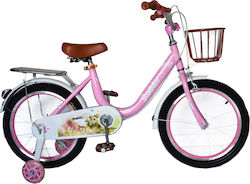 ForAll Starbaby 18" Kinder Fahrrad BMX mit Gepäckträger und Korb Rosa